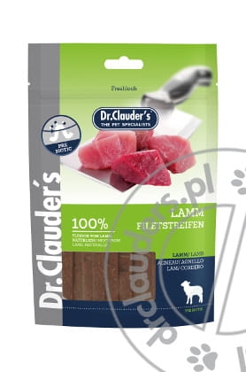 Dr.Clauder's LAMM FILETSTREIFEN - Paski suszonej jagnięciny do szkolenia - 80g