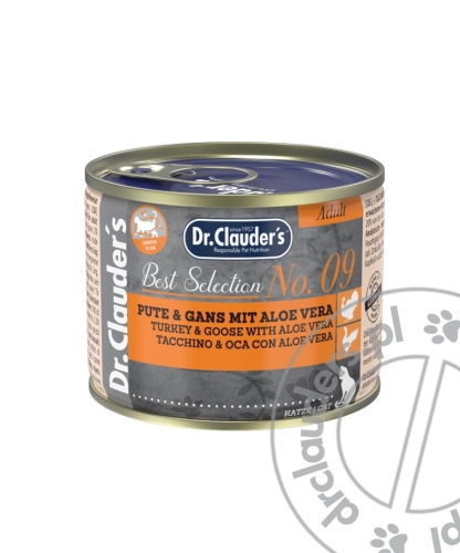 Dr.Clauder's Best Selection No. 9 Indyk i gęś z aloesem - kompletna karma mokra dla kotów - 200g