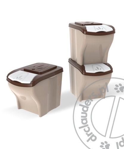 BamaPet POKER - Zestaw 3 pojemników na karmę 3x20l