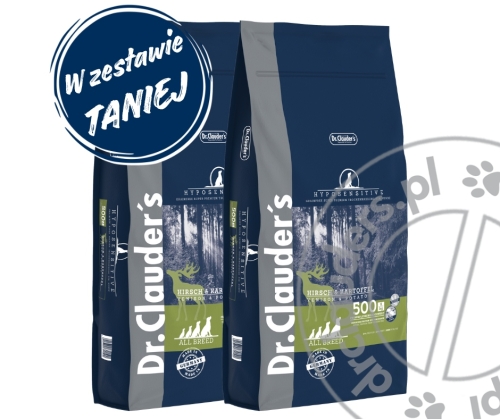 W zestawie taniej! Dr.Clauder's HYPOSENSITIVE HIRSCH & KARTOFFEL - Karma sucha - JELEŃ & ZIEMNIAKI - 2x11,5kg