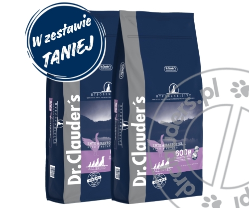 W zestawie taniej! Dr.Clauder's HYPOSENSITIVE ENTE & KARTOFFEL - Karma sucha - KACZKA & ZIEMNIAKI - 2x11,5kg