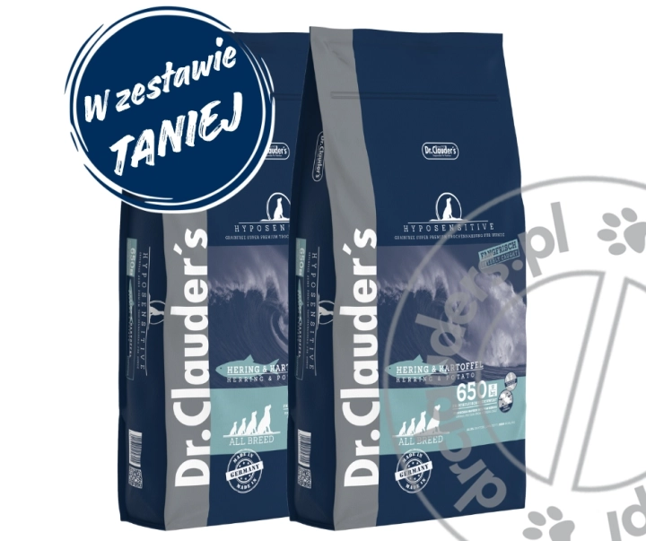 Dr.Clauder's Hyposensitive GRAINFREE HERING - Karma sucha BEZZBOŻOWA ZE ŚLEDZIEM - 2x11,5kg