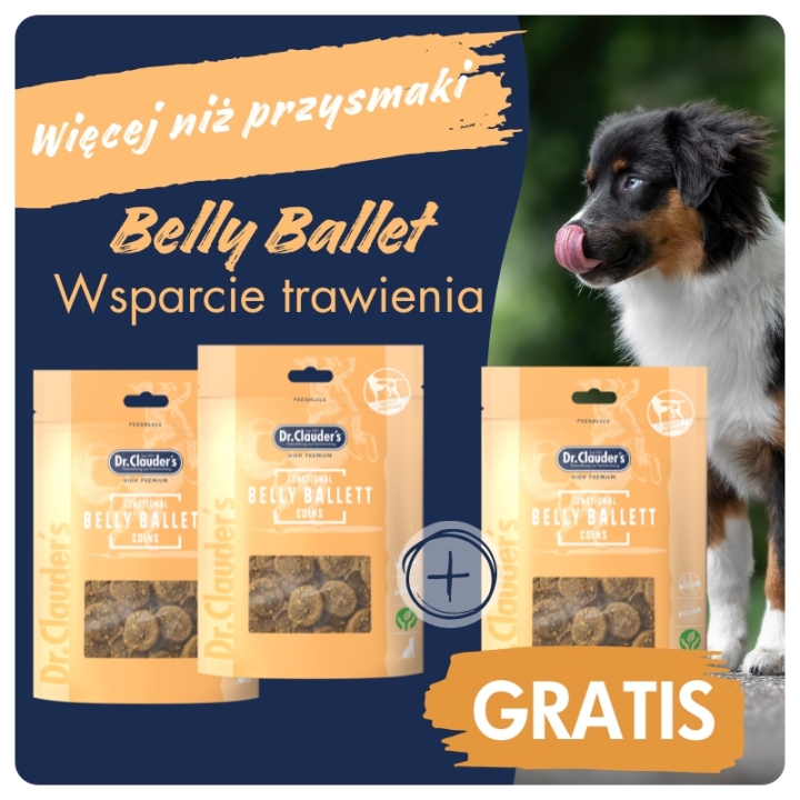 Dr.Clauder's Functional Coins BELLY BALLETT - Przysmaki funkcyjne dla psów WSPARCIE TRAWIENIA - 80g 2+1 GRATIS
