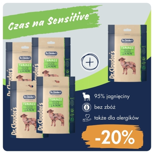 Dr.Clauder's TRAINEE SNACK LAMM - Przysmaki do szkolenia z jagnięciny - 80g 4+1 GRATIS