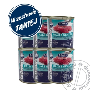 Dr.Clauder's Selected Meat KALB & GEMÜSE - Karma mokra CIELĘCINA & WARZYWA - 6x800g