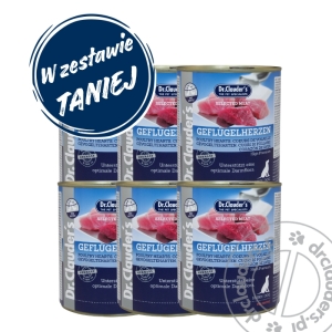 Dr.Clauder's  Selected Meat GEFLÜGELHERZEN - Karma mokra SERCA DROBIOWE - 6x800g