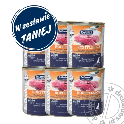 Dr.Clauder's Selected Meat KOPFFLEISH - Karma mokra GŁOWIZNA - 6x800g