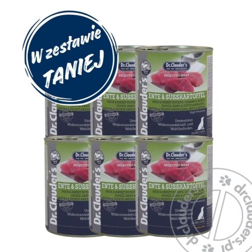 Dr.Clauder's Selected Meat ENTE & SÜSSKARTOFFEL - Karma mokra KACZKA & BATATY - 6x800g
