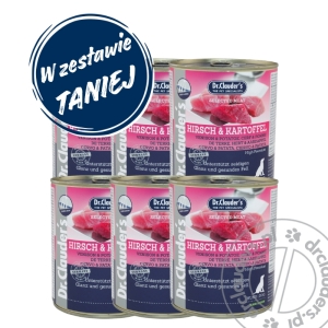 Dr.Clauder's  Selected Meat HIRSCH & KARTOFFEL - Karma mokra JELEŃ & ZIEMNIAKI - 6x800g