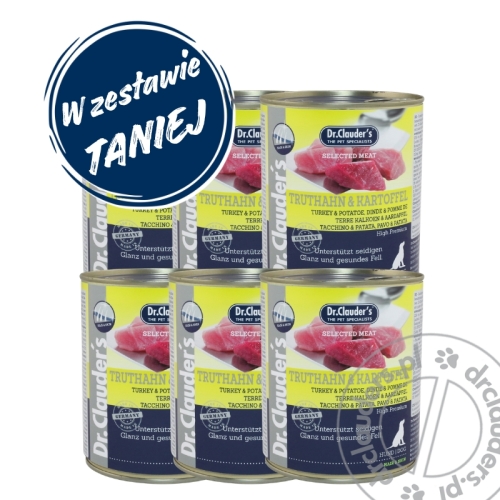 Dr.Clauder's Selected Meat TRUTHAHN & KARTOFFEL - Karma mokra INDYK & ZIEMNIAKI - 6x800g