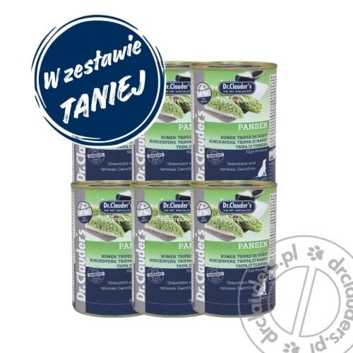Dr.Clauder's Selected Meat PANSEN - Karma mokra ŻWACZE - 6x400g