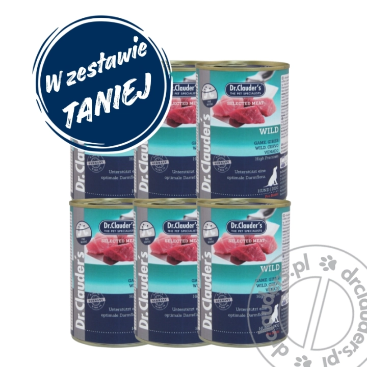 Dr.Clauder's Selected Meat WILD - Karma mokra DZICZYZNA - 6x400g