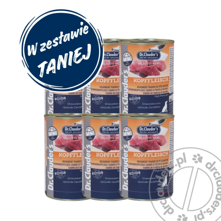 Dr.Clauder's Selected Meat KOPFFLEISH - Karma mokra GŁOWIZNA - 6x400g