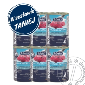 Dr.Clauder's Selected Meat SEELACHS & NATURREIS - Karma mokra DORSZ CZARNY & RYŻ BRĄZOWY - 6x400g