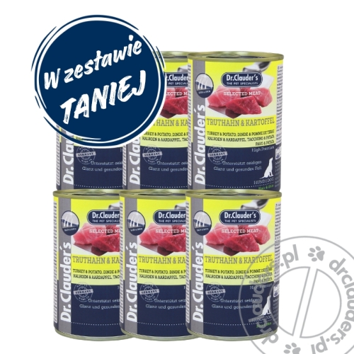 Dr.Clauder's Selected Meat TRUTHAHN & KARTOFFEL - Karma mokra INDYK & ZIEMNIAKI - 6x400g