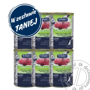 Dr.Clauder's  Selected Meat LAMM & APFEL - Karma mokra JAGNIĘCINA & JABŁKA - 6x400g