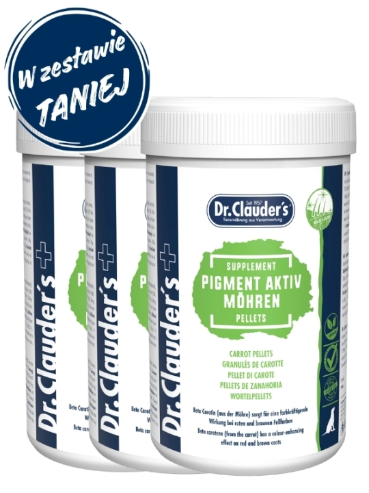 Dr.Clauder’s PIGMENT AKTIV MÖHREN PELLETS – Granulat karotenowy na pigment - 1,8 kg (3x 600g). W zestawie taniej!